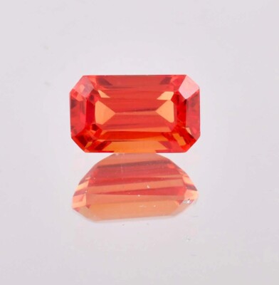 7.05 Ct 100%Natural Orange Ceylon Sapphire Emerald Cut Loose Gemstone Certified
