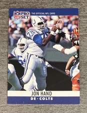 Jon Hand 1990 Pro Set Colts #132  *E740*