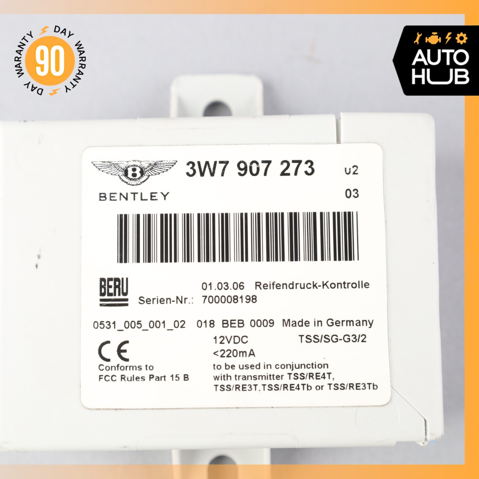 Bentley Continental Flying Spur Tire Pressure Monitoring System TPMS Module OEM