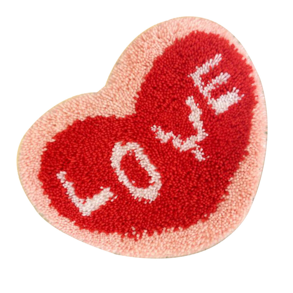 DIY Latch Hook Kit Rug Making Crafts for Kids/Adults 16.5 inch X 14 inch Love