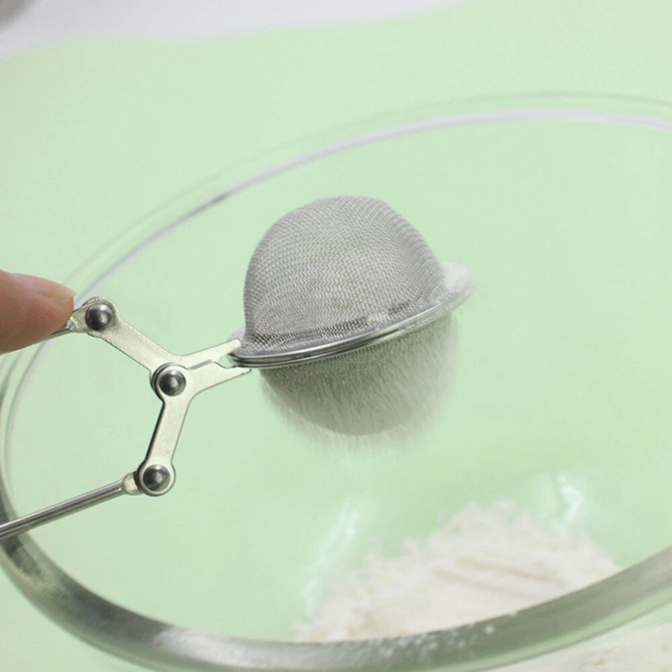 2 Pcs icing sugar duster Sugar Shaker Baking Sieve Hand Crank Flour Sifter - Image 3 of 4