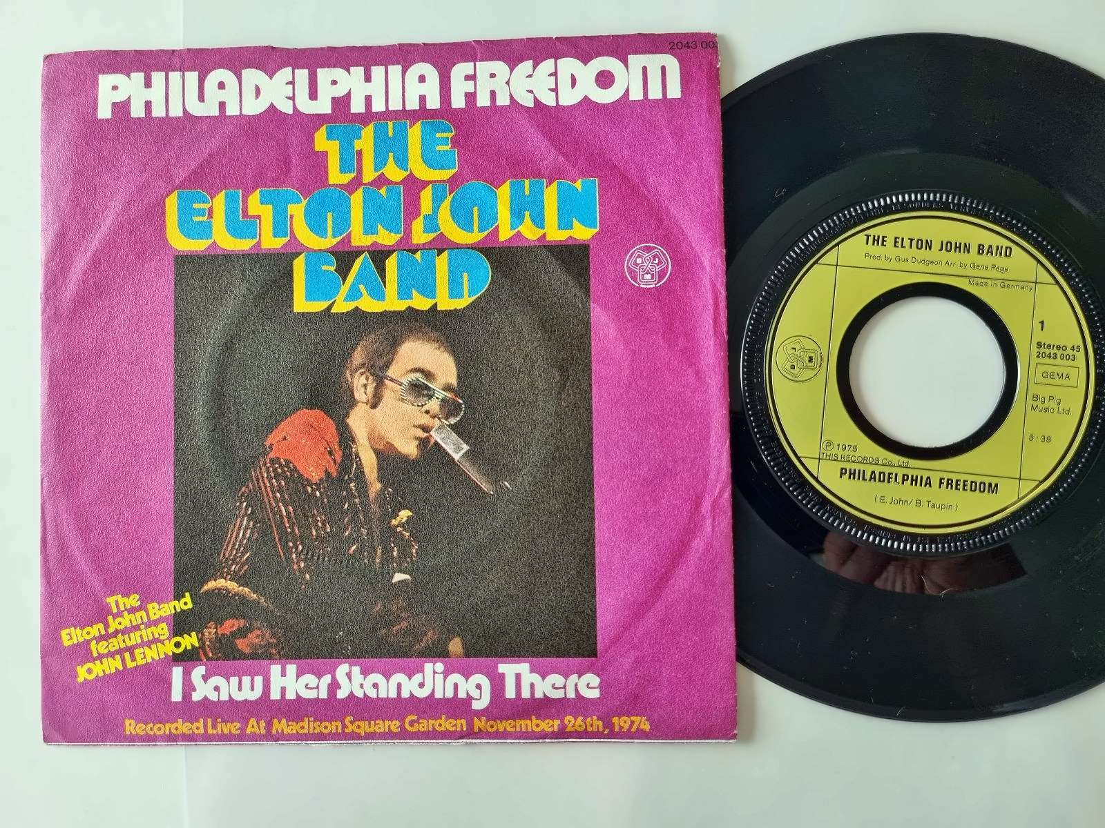 Elton John/ John Lennon - I saw her standing there 7'' Vinyl/ CV The Beatles