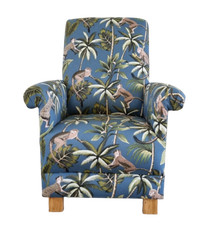 Adult Armchairs Fryetts Monkeys Fabric Jungle Chairs Ochre Grey Nursery Accent