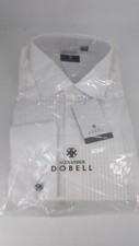 Dobell Standard Collar Pleated Front White Dress Shirt 17' LN055 BB 02