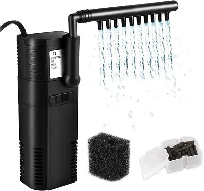 Aquarium Innenfilter Aquariumpumpe Filterpumpe Aquarien Schwammfilter 300-450L/H