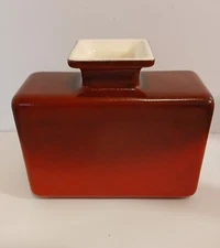 Unique Vintage Haeger Pottery Red Square Vase-Made in USA