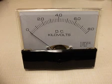 Dc. Panel METER 0 - 8 Kv  Kilovolts  4" X 3 1/2" NEW CB Radio Ham Amp Amplifier