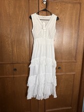 Women's Kings Road White Sleeveless Maxi Dress Size S