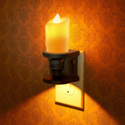 Flameless Candle Night Light, 2 Pack, Night Lights Plug into Wall, Candle Nightl