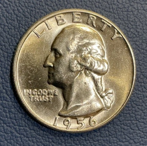 1956-D 25C Washington Quarter BU - 90% Silver Coin