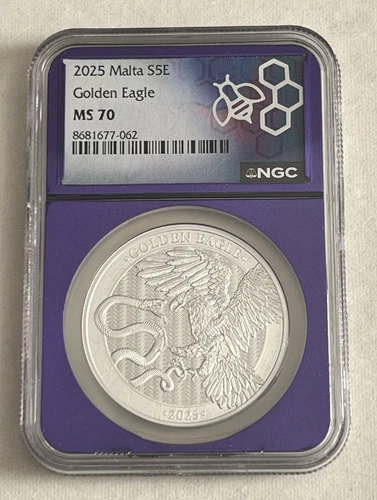 2025 Malta S5E Silver Golden Eagle - NGC MS 70