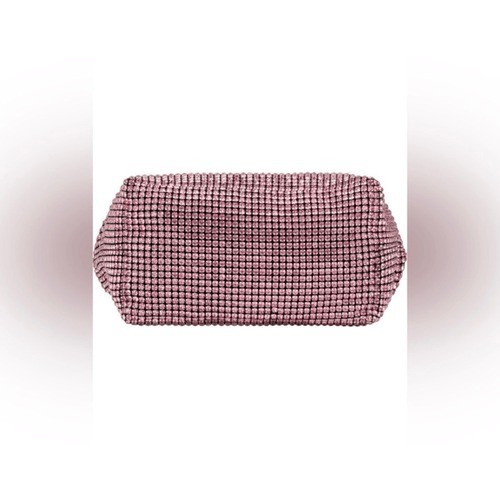 Olga Berg Polly Crystal Clutch Shoulder Bag, Pink, NWT