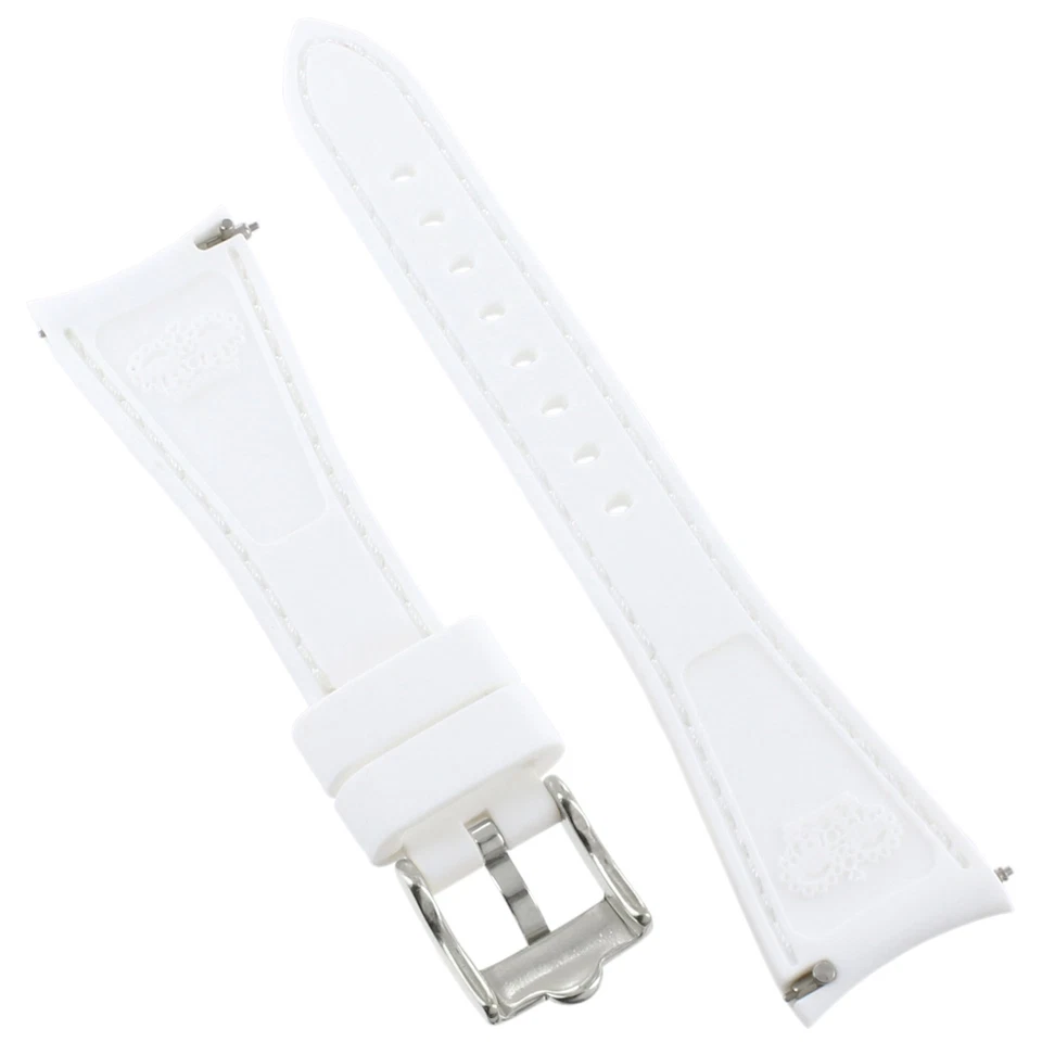 22毫米Glam Rock高品质硅胶白色缝制弧形表带 — 第 4/4 张图片