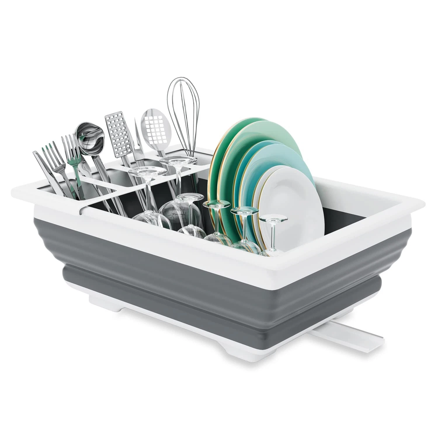 Collapsible Dish Drainer Portable Dinnerware Drainer Organizer for Kitchen RV...