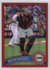2011 Topps Chrome Red Refractor 22/25 Brian McCann #72 0c3