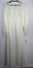 VTG Christian Dior Nightgown Wedding Bride White Silky Lace M Cottegecore NWT