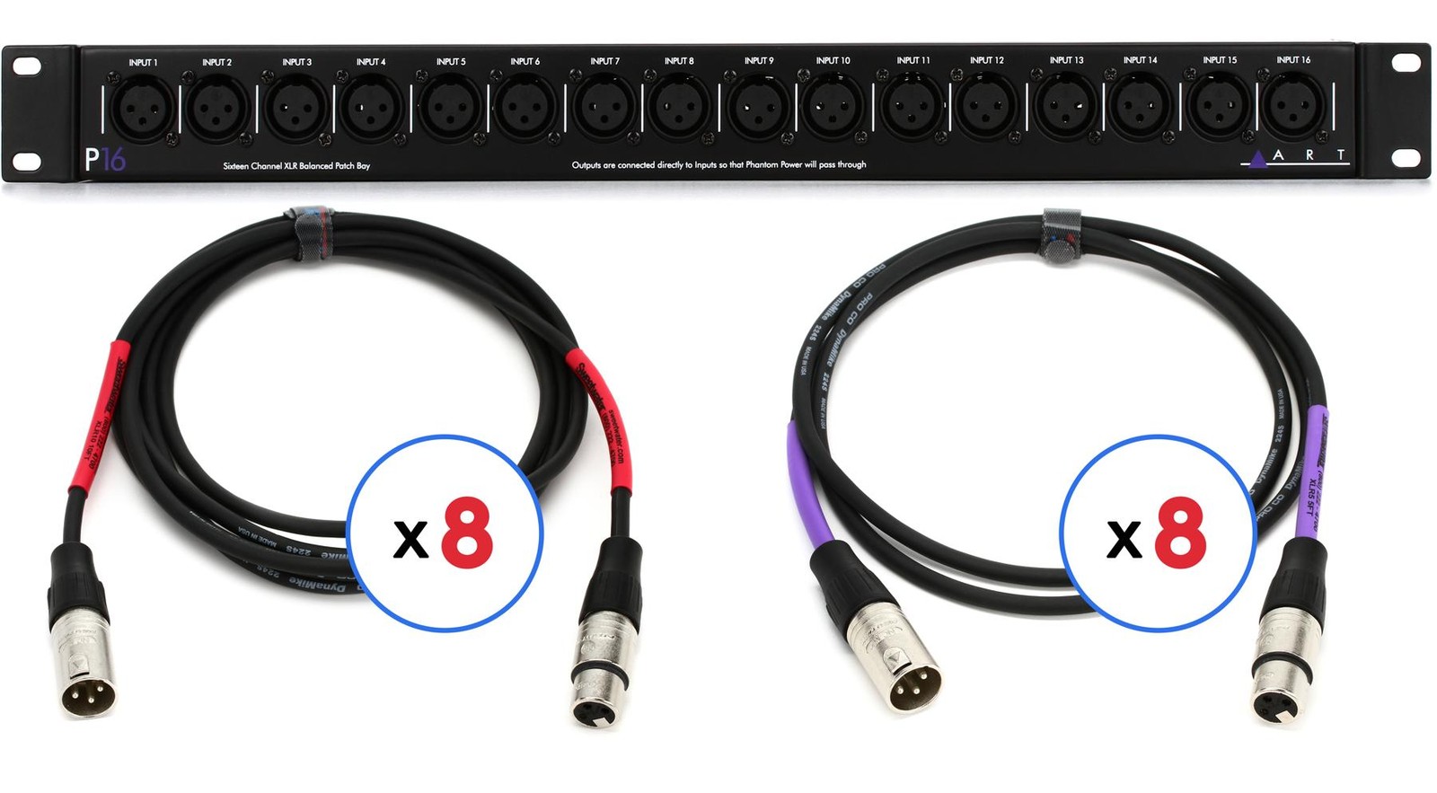 16-канальный XLR-сбалансированный комплект соединительных кабелей ART P16 77190₽