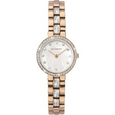 Accurist Watch Ladies 8310 Rose Tone Crystal Set RRP £94.99