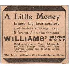 The J.B. Williams Co Shaving Soap Glastonbury CT 1905 Magazine Ad AF1-NH3