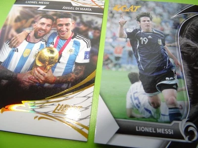 Fansmall Argentina 2 x Lionel Messi world cup 2022 champion GOAT no Panini Topps - Bild 1 von 4