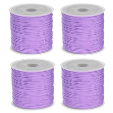 4 Rolls Nylon String Cord 45 Yards 0.8mm Nylon Cord Beading, Light Purple