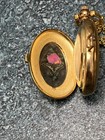 Vintage Gold Toned Watch Locket Necklace Rose Oval Chain Long (needs battery) — photo 5