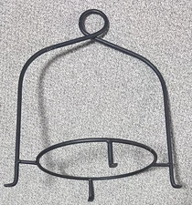 Wrought Iron Metal PLATE RACK Server Stand Black PLATES UP TO 12" in Dia. 15" Hi
