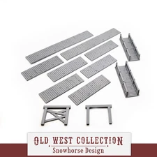 Boardwalk Accessory Kit (Unpainted) | Western Collection (HO Scale 1:87)