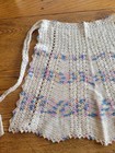 Vintage 1960's Handmade Crocheted Pastel Colors Half Apron Chevron Kitchen Linen — photo 2