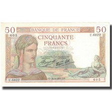[#805661] France, 50 Francs, Cérès, 1937, 1937-08-26, UNC, Fayette:18.2, KM:64, 