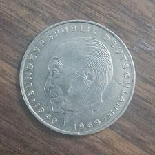 Rare 1973 2 Deutsche Mark Germany Copper-Nickel Coin West & Unified