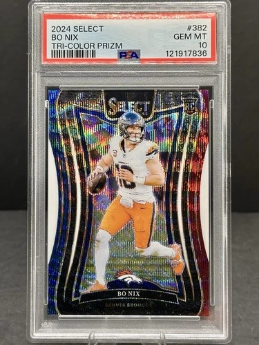 2024 Select Bo Nix #382 Tri-Color Prizm /149 RC Broncos PSA 10 *Rookie* 🔥