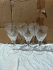 Set of 6 Edinburgh Crystal Cut Wine Glasses Etched Thistle Mark Vintage Stemware
