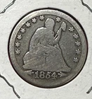 1854O US Seated LIBERTY SILVER Quarter! "New Orleans" Mint! Good! Old US Coin!