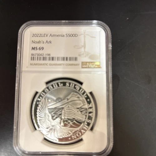 2022 Armenia 500 Dram Noah's Ark 1 oz Silver Coin NGC MS69 LEV