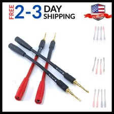 018 Braided Wire Speaker Banana Plugs to 4mm female banana Jack converter, So...