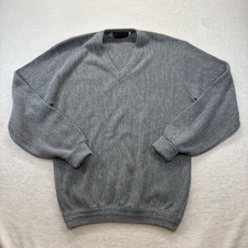 Jersild Sweater Mens XL T Gray Orlon Acrylic Knit V-Neck Made in the USA Vintage