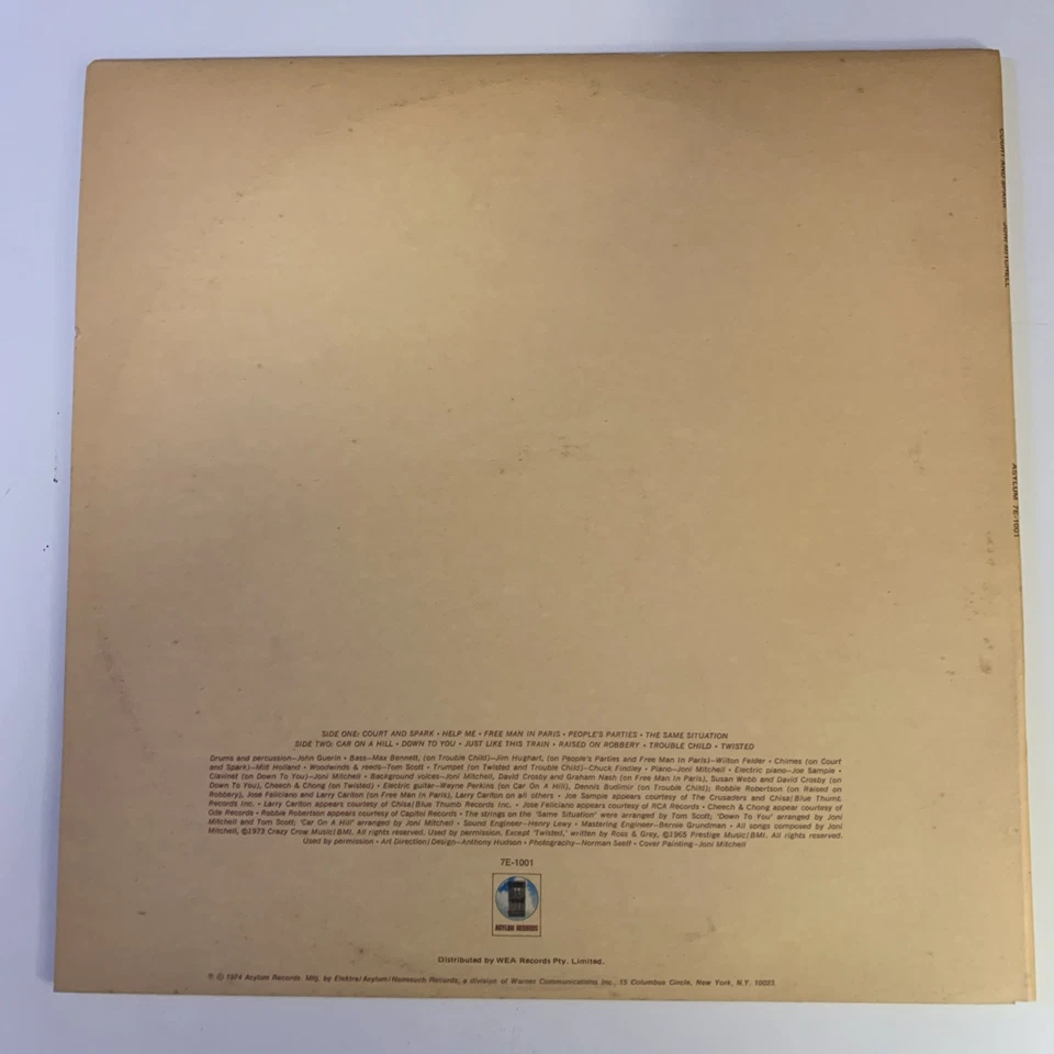 Court and Spark - Joni Mitchell - vintage vinyl record lp  - Image 3 of 4