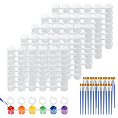 280 Pcs Empty Paint Pot Set, 40 Strips Acrylic Mini Paint Container Strip Sto...