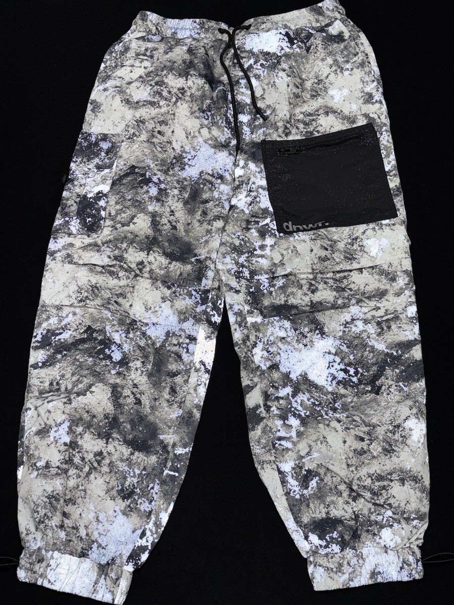 Zara Dwnr Cargo Windbreaker Pant Reflective 30x26 Black And White