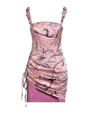 Versace Womens Pink Blush SATIN CHROMO COUTURE BUSTIER Mini Dress SZ IT 46 US 10