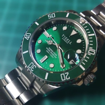 TISELL Green Automatic Watch Miyota 9015 200m Waterproof From Japan