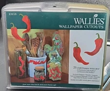 Lot Of 5 Wallies Pre-pasted Wallpaper Cutouts 25 Chili Peppers 12113 