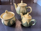 Vintage Shawnee Corn King Tea Set With Tea Pot & Lid, Creamer And Sugar Jar