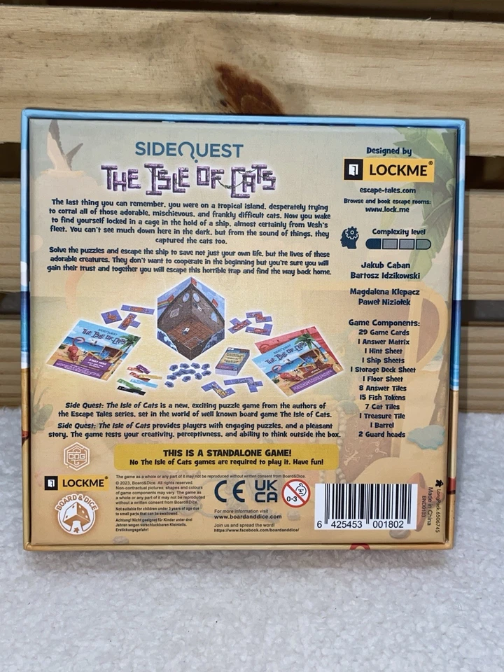 Side Quest The Isle Of Cats Family Game Ages 14+ 1-4 Players Excellent Preowned  - Image 3 of 3