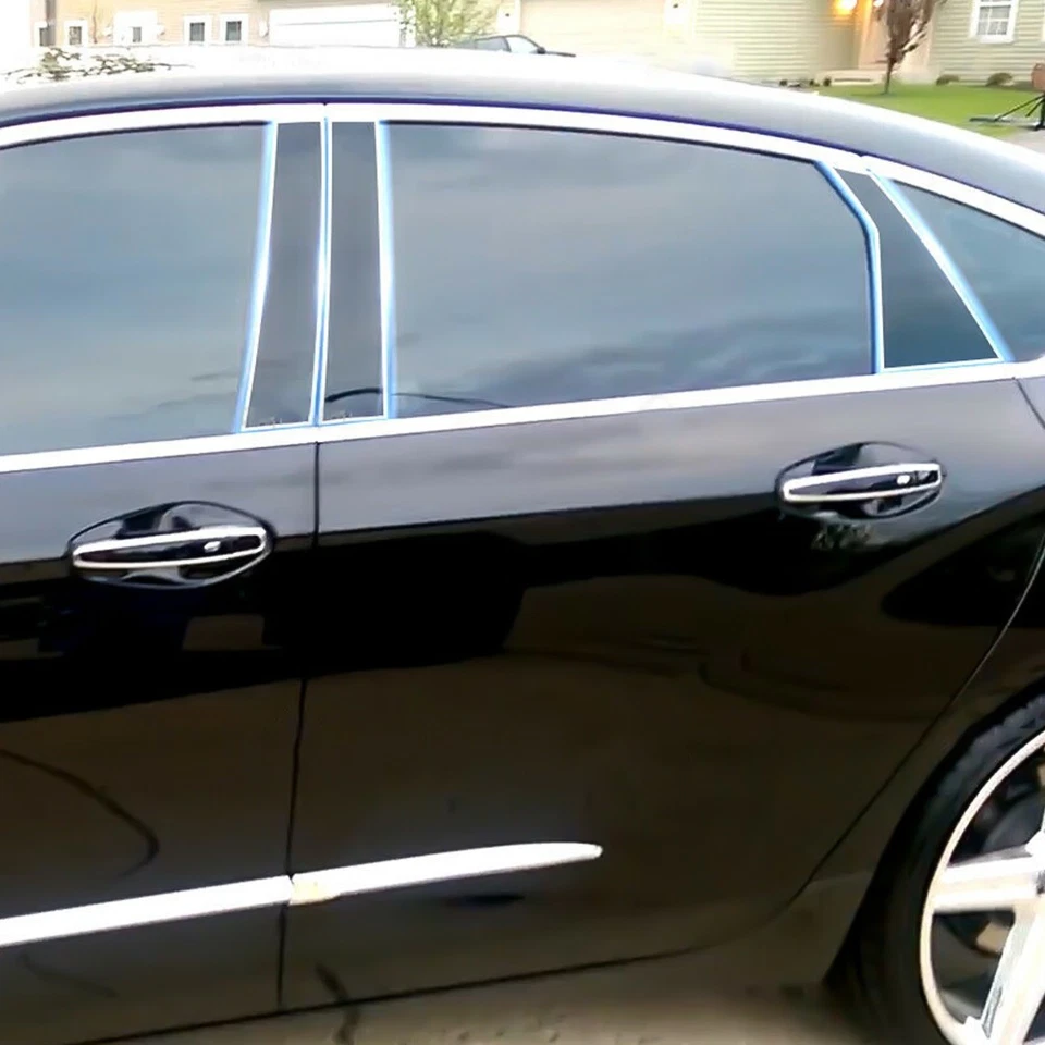 For 2014-2020 Chevy Impala Glossy Black Pillar Posts 6pcs Set Door Trim Cover - Image 2 of 4