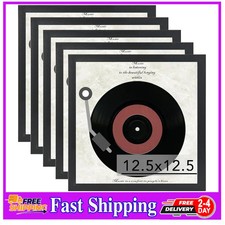 5 Pack Vinyl Record Frames 12.5x12.5 Inch Black Wall Display for 12x12 Album Art