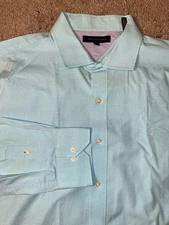 Tommy Hilfiger Button Up Down Mens Size XL Beach Blue Summer Work Dress Shirt