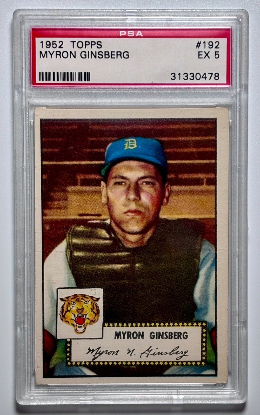 1952 TOPPS #192 MYRON GINSBERG PSA 5 EX