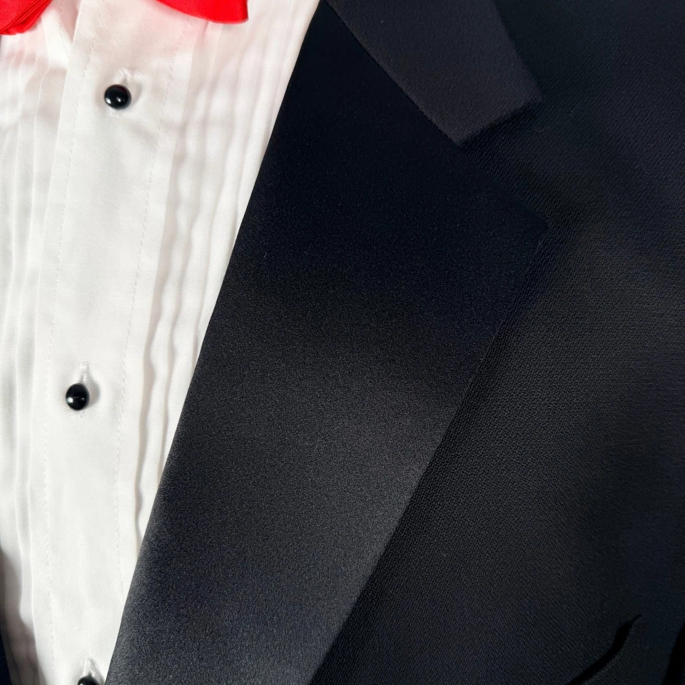 Versini Tuxedo Mens 46S Black Wool One Button Double Pleated Pants 40x29 Formal - Image 4 of 4